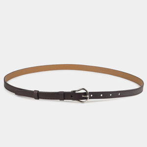 Женский ремень 20 мм из кожи теленка, темно-коричневого цвета