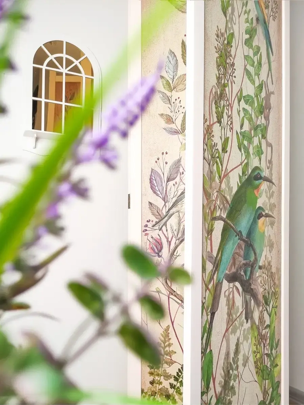 Ширма из массива дерева "Птички" 180см