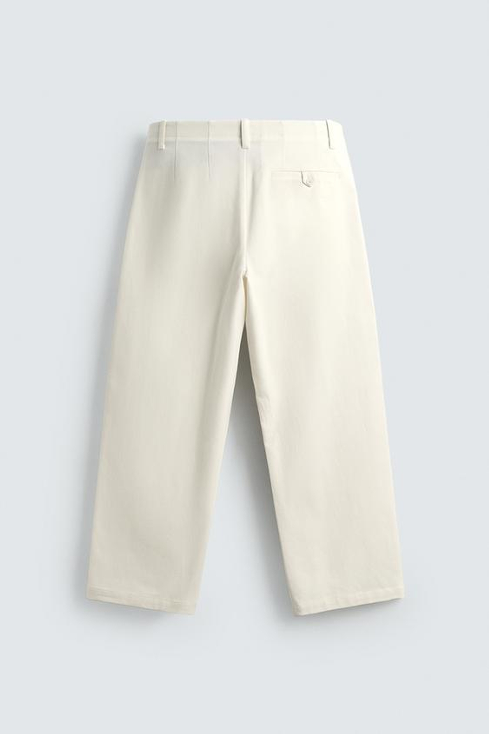 ZARA БРЮКИ CHINO WIDE-LEG СО СКЛАДКАМИ, БЕЛЫЙ