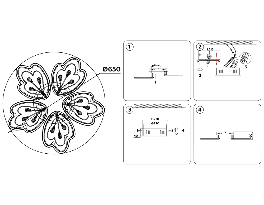 Ambrella Потолочный светодиодный светильник с пультом Original FA510