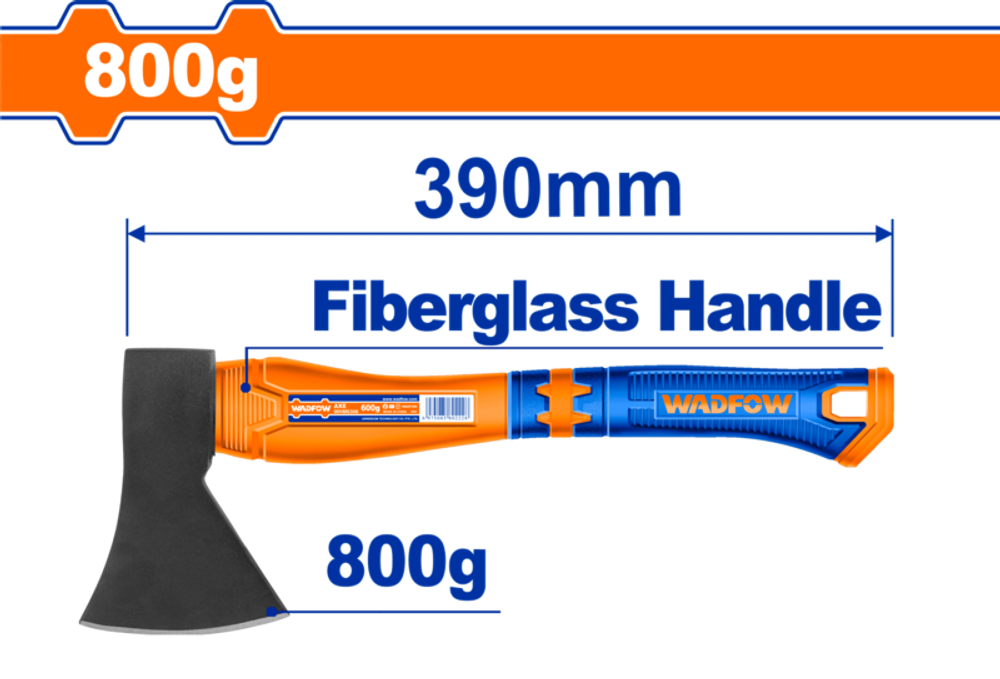 Топор 800 гр, 39 см (6/12) WADFOW WHM6308
