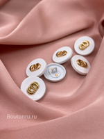 Пуговицы Ди. белые с золотом (скидка)
