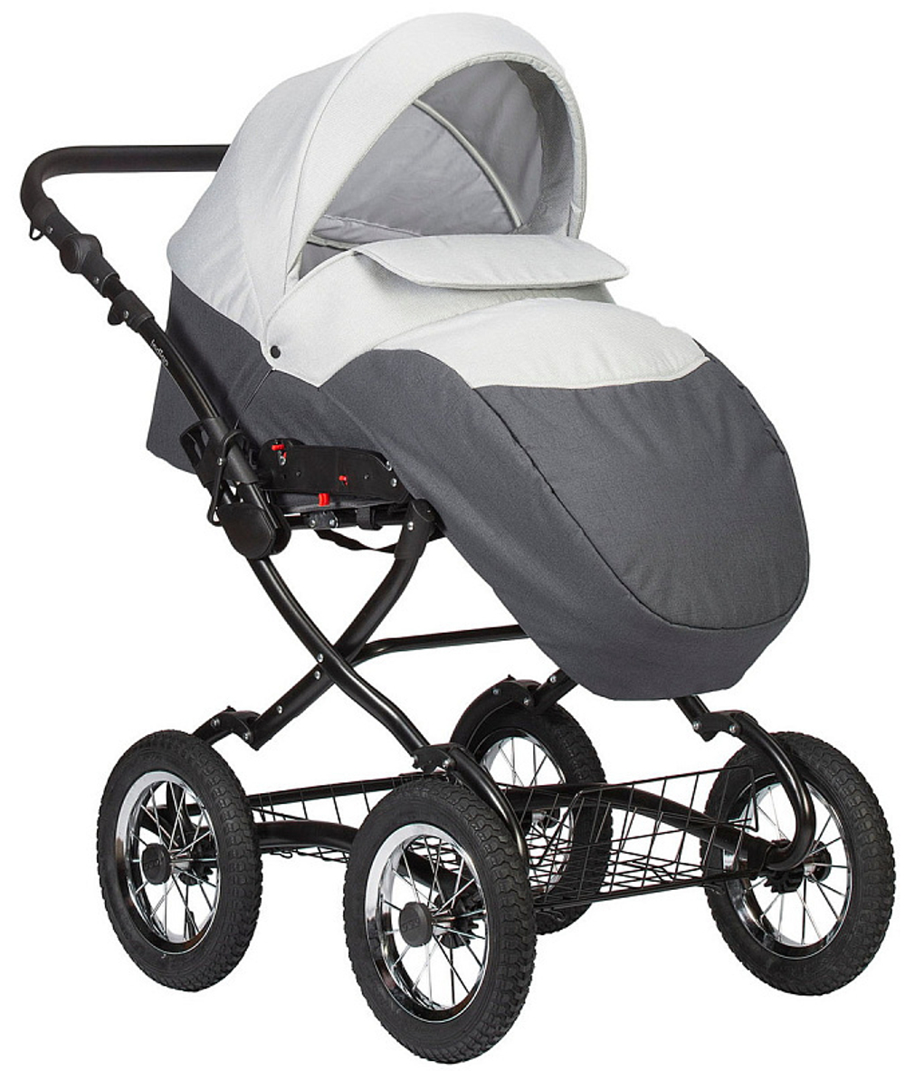 Детская коляска Indigo Charlotte Sity Classic 12 3 в 1 с автокреслом Avionaut Cosmo Cs05 т.серый+св.серый