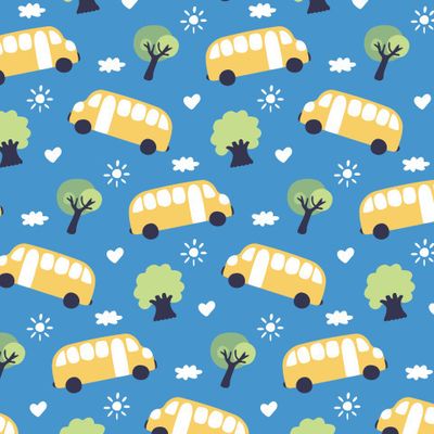 Buy baby fabric cars buses blue