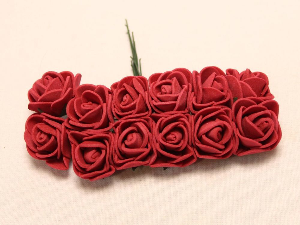 `Цветы из фоамирана, 25 мм, 11-12 цветков, цвет: бордовый