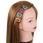 Заколки для волос НАБОР 4 шт., 3,5 см, клик-клак, сердечки, глянцевый, разные цвета, MONTE VITA, 457082