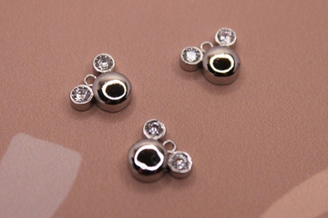 Подвеска Микки фианиты 11х9 мм