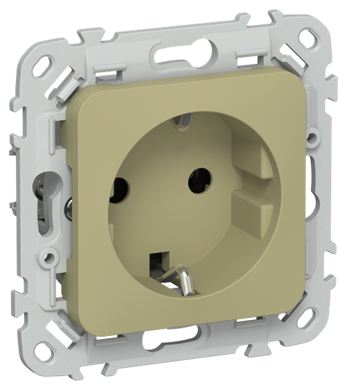 FLITE Розетка с заземлением без защитных шторок 16А РС11-0-ФлО оливковый IEK