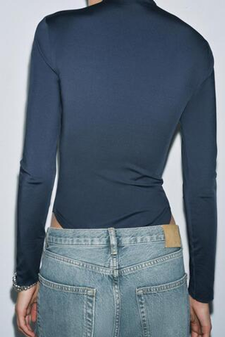 ZARA БОДИ СО СБОРКАМИ, СИНИЙ