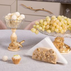 Фруктовница Терра Сонг Айвори с чашей из стекла