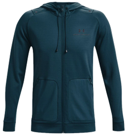 Мужская теннисная кофта Under Armour Rush Warm-Up Full-Zip Hoodie - blue note/black