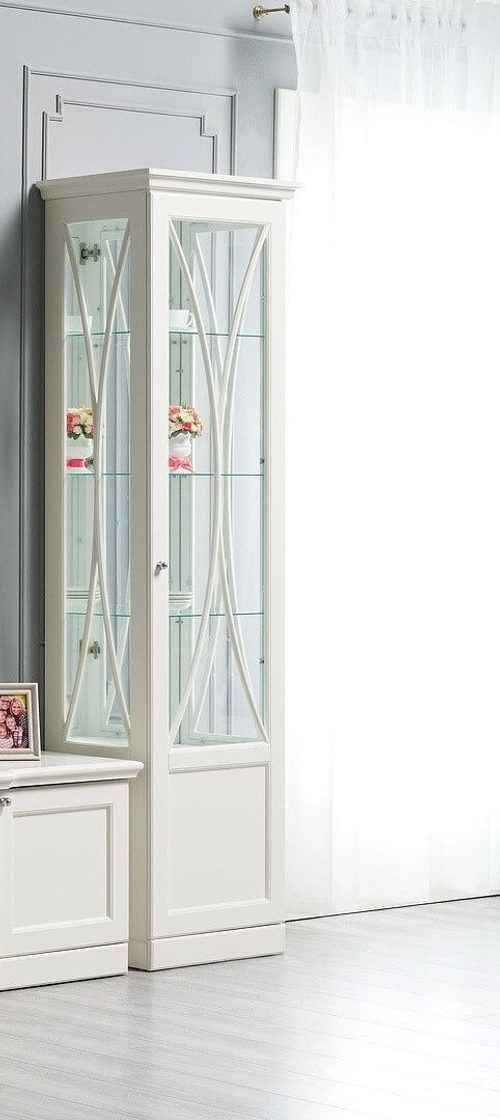 Гостиная Каталея Посудник 1-дв Правая ш565 в2080 гл450 Ваниль без патины Кубань-Мебель