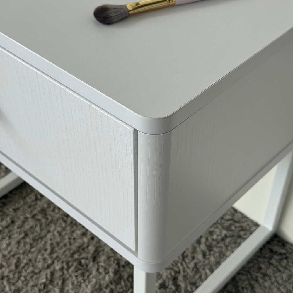 Тумба прикроватная на ножках ROYAL 5301 эко (Белый-Белый-р.золото)