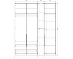 Шкаф модульный 200 см SHTABE S170S01+P1 (Белый-Белый+Черный)