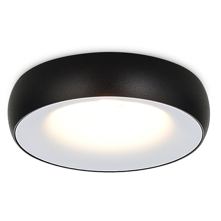 Donel, св-к встроенный, БЕЛЫЙ с ЧЕРНЫМ кольцом, D95xH35мм, под лампу GU10, IP20, серия: DN02