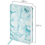 Ежедневник датированный 2023 А5 138x213 мм BRAUBERG "Marble", под кожу, синий, 114021