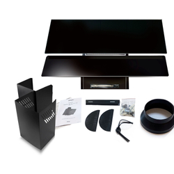 Вытяжка наклонная HKH-503 Ginzzu черное стекло, 90см, 650м3/час