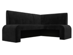 Диван кухонный угловой Кармен правый угол, Черный, Велюр, 126133