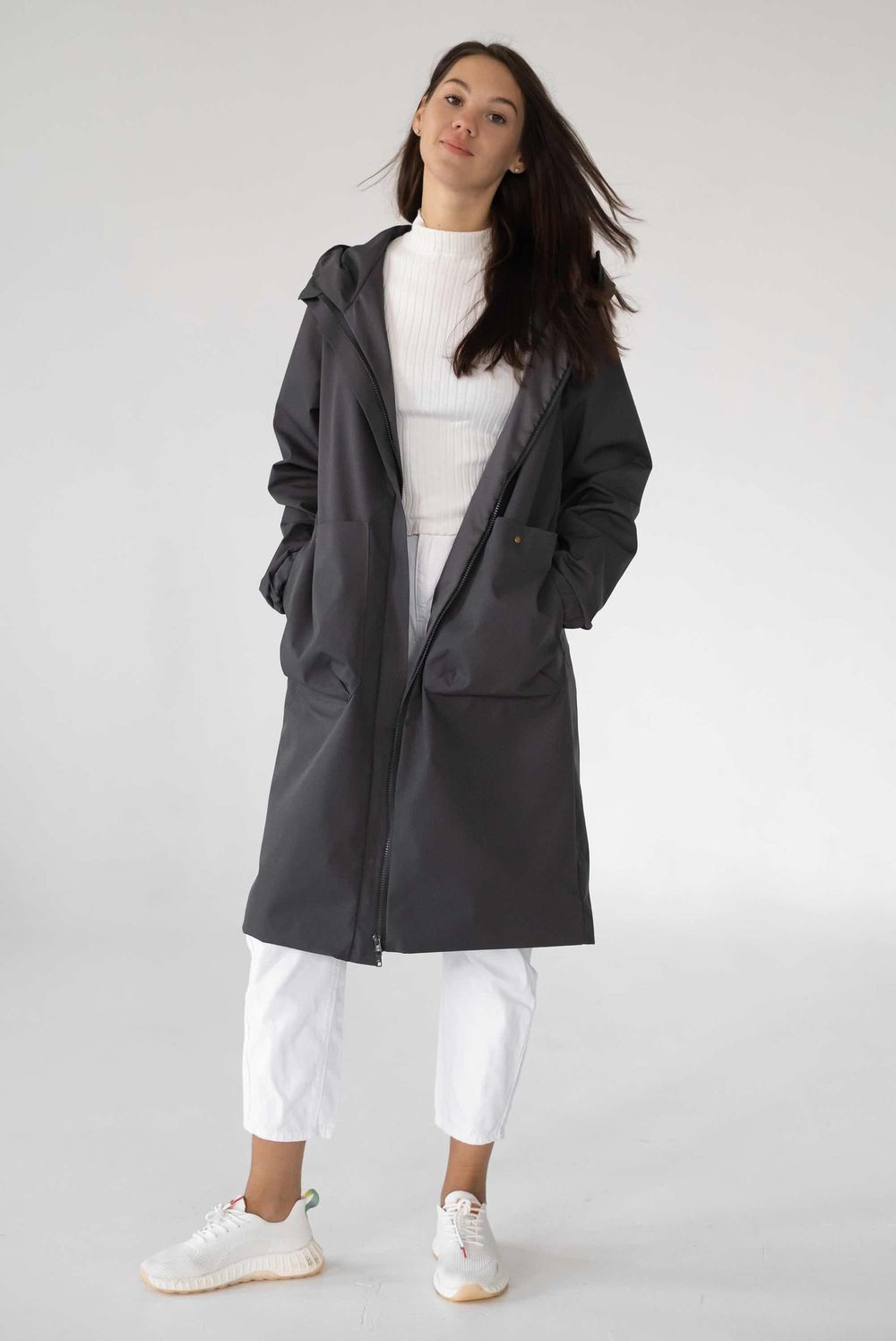 Купить Плащ ko-ko-ko Женский Графитовый Плащ ko-ko-ko Женский Графитовый