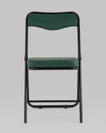 Складной стул Джонни экокожа зелёный каркас черный матовый
