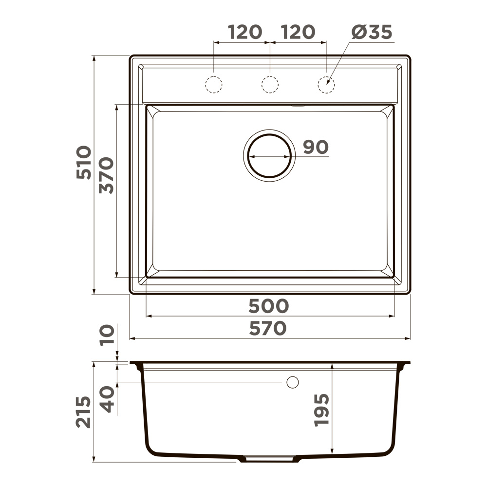 Кухонная мойка Omoikiri Daisen-57-WH