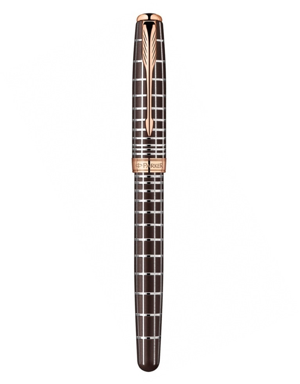 Перьевая ручка и чехол из кожи Parker Sonnet F531 PREMIUM Masculine, цвет: Brown PGT, перо: F,золото 18К