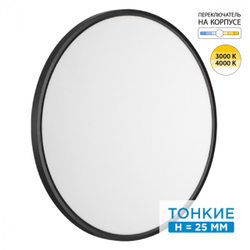 7660/48L MITRA LED SN 554 Светильник пластик/белый/черный LED 48Вт 3000/4000K D600 IP40 ALFA BLACK