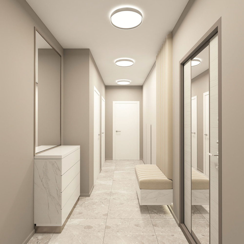 DK6510-WH Накладной светильник, LED, 40W, IP 20, 3000K - 6500K, белый, металл, полимер