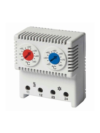Термостат сдвоенный диапазон темп. для NC контакта: 10-50градС; для NO: 20-80град.C DKC R5THRV13