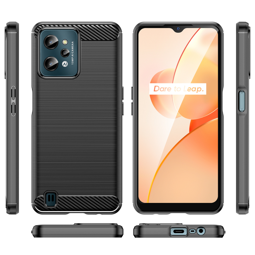 Защитный чехол в стиле карбон для смартфона Realme C31, серия Carbon от Caseport