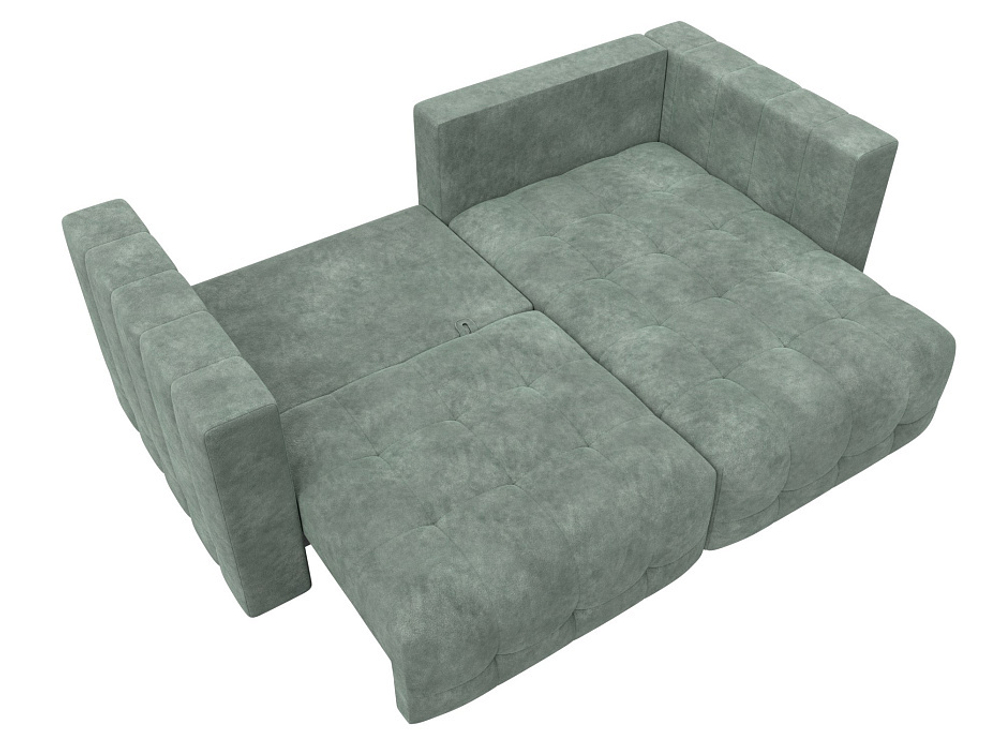 Диван угловой Лига-052 НПБ угол универсальный, BRUT 08 ВЕЛЮР зеленый