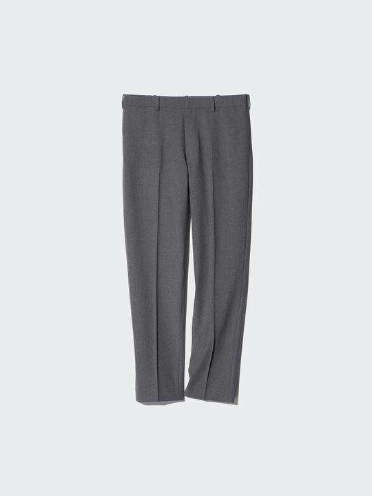 UNIQLO ШЕРСТЯНЫЕ БРЮКИ ДЛИНОЙ ДО ЩИКОЛОТКИ, СЕРЫЙ