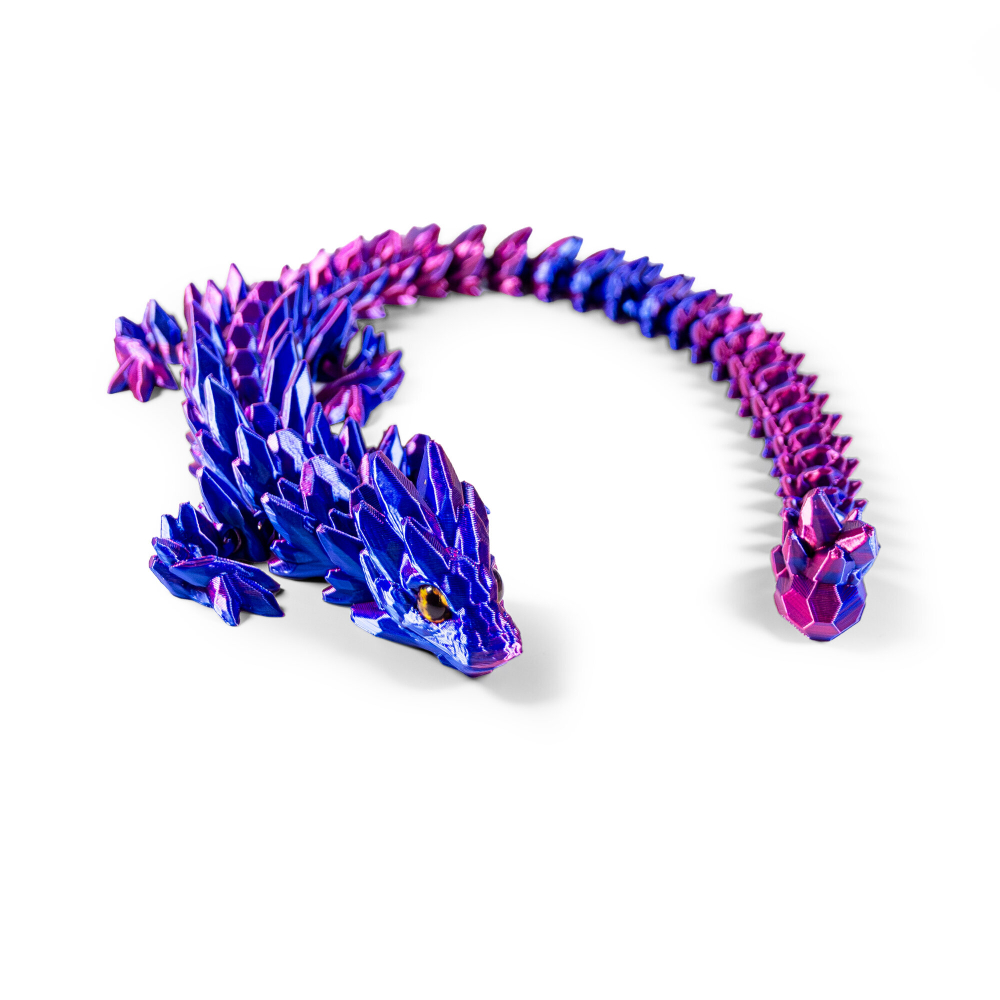 Дракон "каменный" игрушка антистресс, 3D фигурка дракона с глазами, розово-голубой, 45 см.
