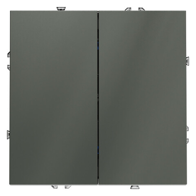 Выключатель встраиваемый VOLTUM S70 двухклавишный 10А, (титан)