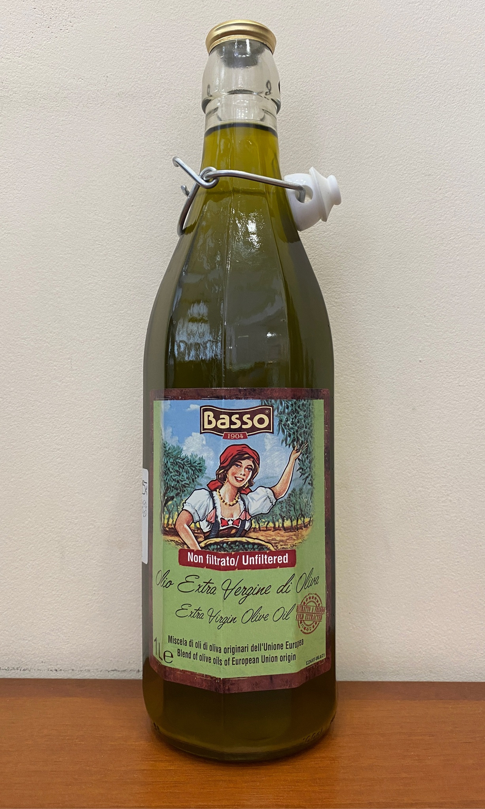 Оливковое масло BASSO Non Filtrato (нефильтрованное) Extra Virgin 1 литр Италия