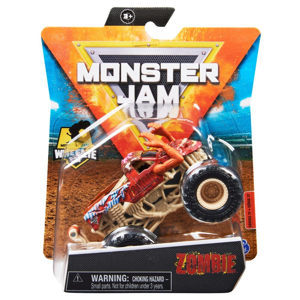 Spin Master Monster Jam - Супервнедорожный грузовик Zombie в масштабе 1:64 + Wheelie Bar 20130587 / артикул   58701 6044941 20130587  / GTIN 778988553480