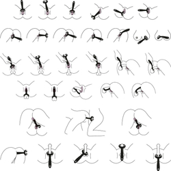 Чёрный вибромассажер для пар "Рогатка"