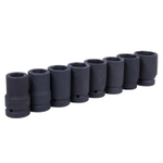 МАСТАК (100-68008C) Набор глубоких торцевых головок 1", шестигранные, 24-41 мм, для мультипликатора, 8 предметов