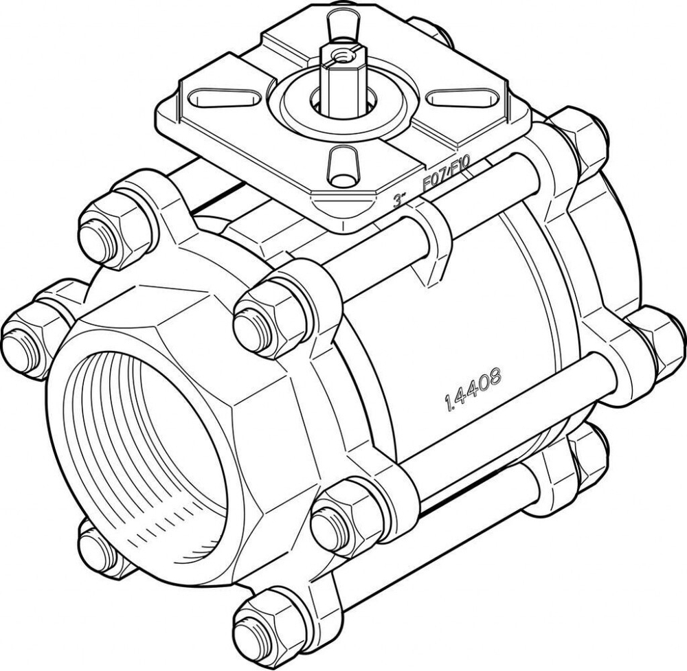 VZBA-3-GG-63-T-22-F0710-V4V4T Шаровой кран