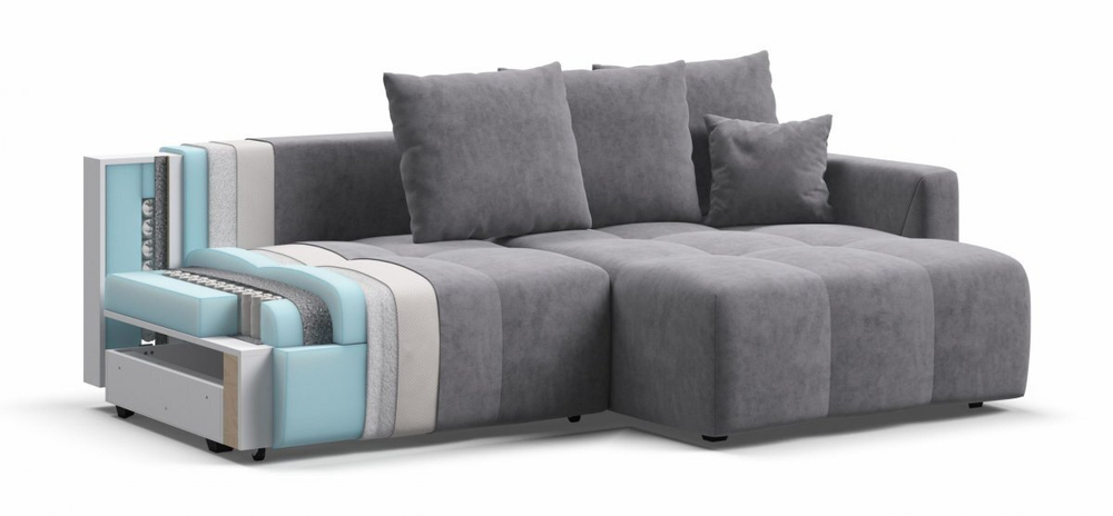 Угловой диван Босс Тренд Велюр Роял агат