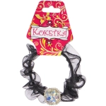 Резинки для волос набор 1шт «Франка», цвет черный, квадрат серо-голубое, d-5,5см