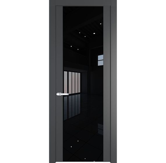 Межкомнатная дверь эмаль Profil Doors 1.7P графит остеклённая
