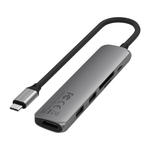 USB-Хаб Satechi Slim Multiport (USB-C) (ST-P6S) Подключение: встроенный кабель USB-C 3.2 Gen 2 с оплёткой. Порты: USB-C (PD 100 Вт), USB-A 3.2 Gen 2, USB-A 2.0, microSD UHS-I, SD UHS-I, HDMI (до 4K 60 Гц). Есть LED-индикация