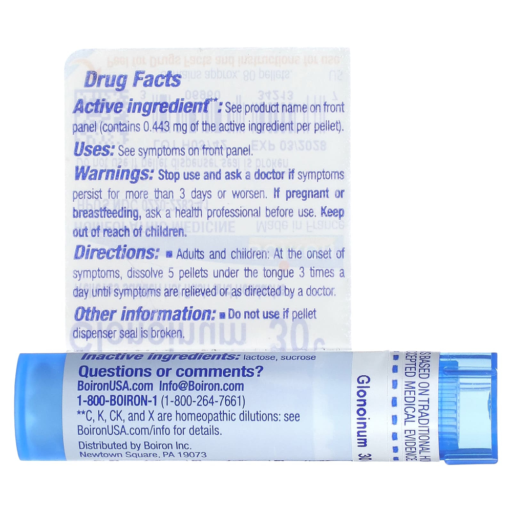 Boiron, Glonoinum, 30C, для менопаузы, прибл. 80 гранул