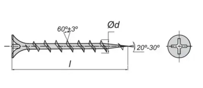 Саморезы Стройметиз гипрок-дерево 4.2х65, сталь, покрытие - фосфат, 100 шт.