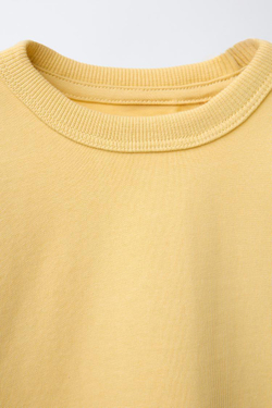 ZARA БАЗОВАЯ ФУТБОЛКА HEAVY WEIGHT, ЖЕЛТЫЙ