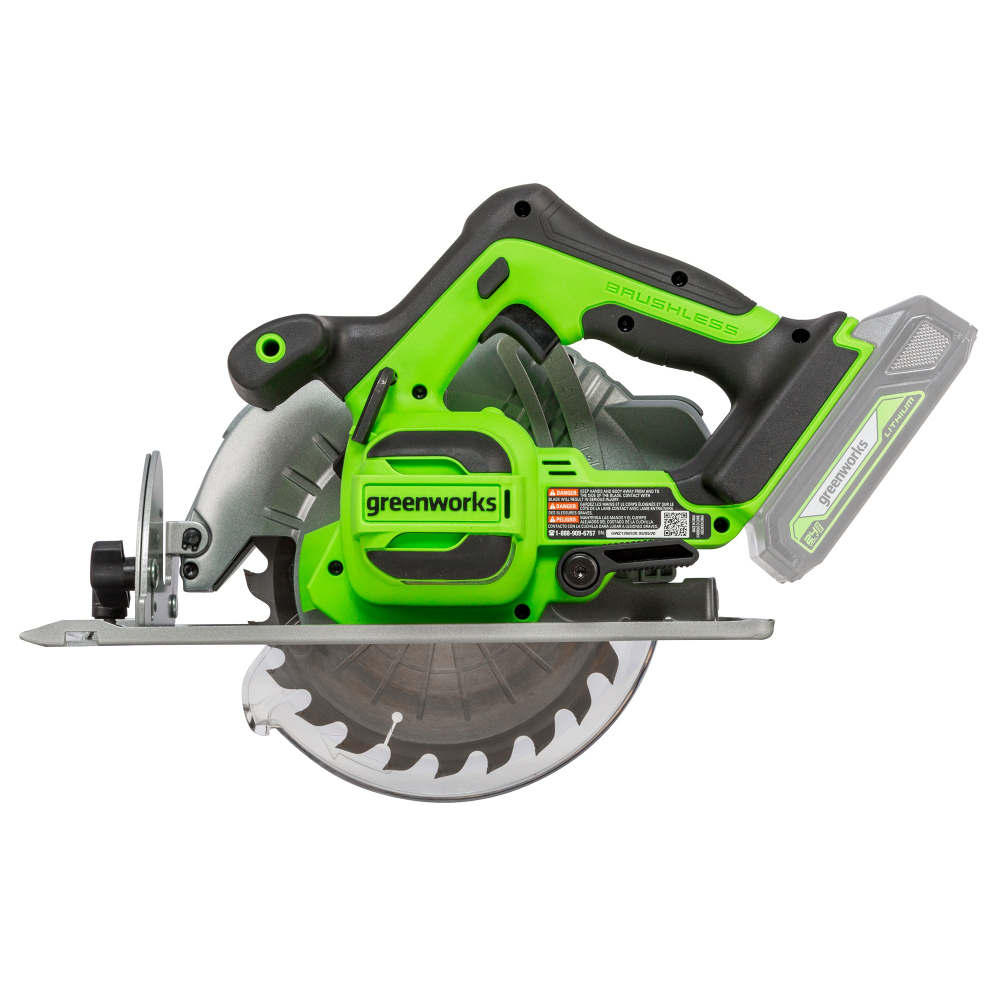 Циркулярная пила аккумуляторная Greenworks Арт. 1500907,  бесщеточная, без АКБ и ЗУ