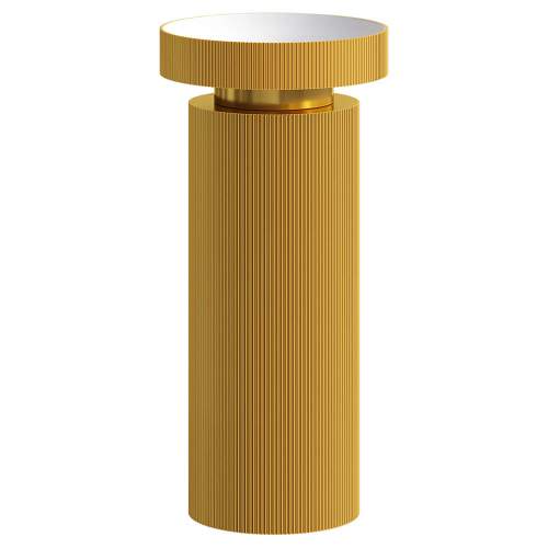 Boheme Раковина накладная рифленая Corian 400*130 GOLD + Пьедестал для раковины рифленый Corian 300*720 GOLD