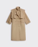 Плащ с кейпом песочный