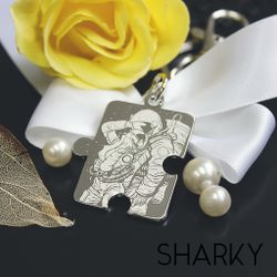 Брелок пазл с гравировкой на заказ